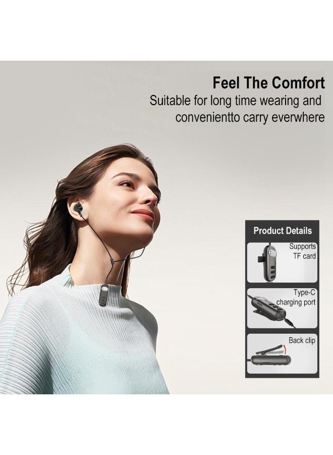 Bluetooth 5.4 Wireless Headset Retractable Earbuds Hands-Free Calling Audio Receiver with LED Display & Mic for Business & Sports - Image 2
